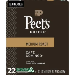 Peet's Coffee Café Domingo Coffee Keurig® K-Cup® Pods, Medium Roast, 22/Box (6543)