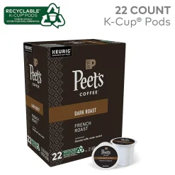 Peet's Coffee French Roast Coffee Keurig® K-Cup® Pods, Dark Roast, 22/Box (6545XX)