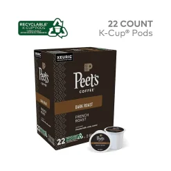 Peet's Coffee , Keurig K-Cup Pod, French Roast, 22/Box, 4 Boxes/Carton (6545XXCT)
