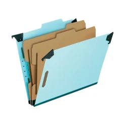 Hanging File Folders|Pendaflex Classification Hanging File Folders, Letter Size, Light Blue, 10/Box (PFX 59252)