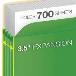 File Folders|Pendaflex ® Colored File Pockets, 3.5", Letter, (1524EGRE) Green