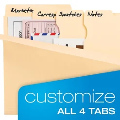 File Folders|Pendaflex Divide It Up® File Folders, Letter Size, Manila, 12/Pack (10771)