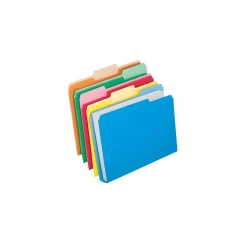 File Folders|Pendaflex Double Stuff File Folders, Letter Size, 3 Tab Positions, Assorted Colors, 24/Pack (54458)