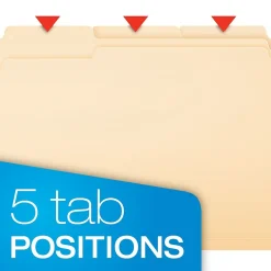 File Folders|Pendaflex Double Stuff® 3-Tab File Folder, Letter Size, , 50/Box (ESS54459) Manila