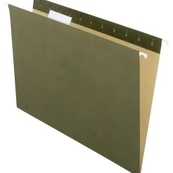 Hanging File Folders|Pendaflex Earthwise Recycled Hanging File Folder, 3/4 Expansion, 5-Tab, Letter Size, Green, 25/Box (74517)