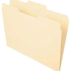 File Folders|Pendaflex Essentials File Folder, 1/3-Cut Tab, Center Position, Letter Size, Manila, 100/Box (PFX 752 1/3-2)