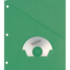 Pocket Folders|Pendaflex Essentials Slash Pocket Project Folders, 3 Holes, Letter, Green, 25/Pack