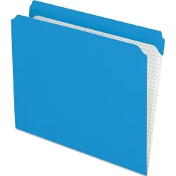 File Folders|Pendaflex File Folder, Straight Cut, Letter Size, Blue, 100/Box (PFX R152 BLU)