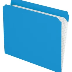 File Folders|Pendaflex File Folder, Straight Cut, Letter Size, Blue, 100/Box (PFX R152 BLU)