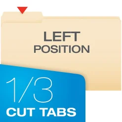 File Folders|Pendaflex File Folder, 1-Tab, Legal Size, Manila, 100/Box (753 1/3-1)