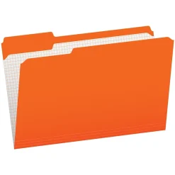 File Folders|Pendaflex File Folder, 1-Tab, Legal Size, Orange, 100/Box (R153 1/3 ORA)