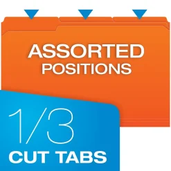 File Folders|Pendaflex File Folder, 1-Tab, Legal Size, Orange, 100/Box (R153 1/3 ORA)