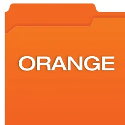 File Folders|Pendaflex File Folder, 1-Tab, Legal Size, Orange, 100/Box (R153 1/3 ORA)