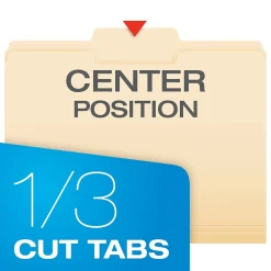 File Folders|Pendaflex File Folder, 1-Tab, Letter Size, Manila, 100/Box (R752 1/3-2)