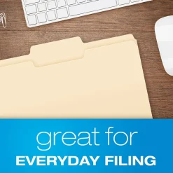 File Folders|Pendaflex File Folder, 1-Tab, Letter Size, Manila, 100/Box (R752 1/3-2)