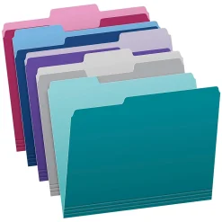 File Folders|Pendaflex File Folder, 1-Tab, Letter Size, Assorted, 100/Box (02315)