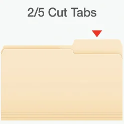 File Folders|Pendaflex File Folder, 1-Tab, Legal Size, Manila, 100/Box (1006983)