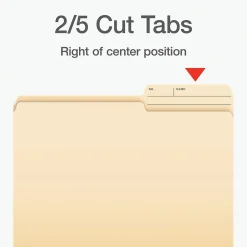 File Folders|Pendaflex File Folder, 1-Tab, Letter Size, Manila, 100/Box (1007078)