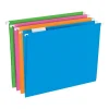 Hanging File Folders|Pendaflex Glow Poly Hanging File Folders, 1/5-Cut Tab, Letter Size, Assorted Colors, 12/Pack (81673)
