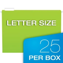Hanging File Folders|Pendaflex Glow 5-Tab Hanging File Folders, Letter Size, Multicolor, 25/Box (81672)