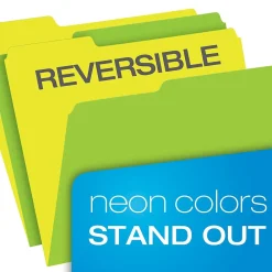 File Folders|Pendaflex Glow Twisted 3-Tab File Folder, Letter Size, Multicolor, 12/Pack (40526)