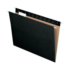 Hanging File Folders|Pendaflex Hanging File Folder, 1/5-Cut Tab, Letter Size, Black, 25/Box (PFX81605)