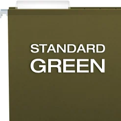 Hanging File Folders|Pendaflex Hanging File Folders, 1/3-Cut Tab, Letter Size, Standard Green, 25/Box (PFX 4152 1/3)
