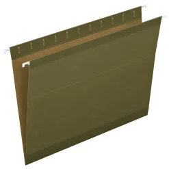 Hanging File Folders|Pendaflex Hanging File Folder, 5-Tab, Letter Size, Green, 25/Box (PFX 4152)