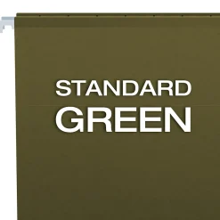 Hanging File Folders|Pendaflex Hanging File Folder, 5-Tab, Letter Size, Green, 25/Box (PFX 4152)