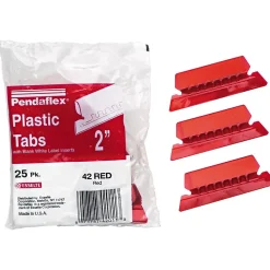 Hanging File Folders|Pendaflex Hanging Folder Tab, 2" x 0.75", , 25/Pack (PFX 42 ) Red