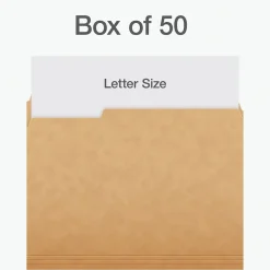 File Folders|Pendaflex Heavy Duty File Folder, 1/3-Cut Tab, Letter Size, 50/Box (1007030)