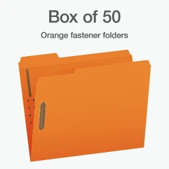 File Folders|Pendaflex Heavy Duty File Folder, 1-Tab, Letter Size, Orange, 50/Box (1007029)