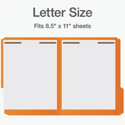File Folders|Pendaflex Heavy Duty File Folder, 1-Tab, Letter Size, Orange, 50/Box (1007029)
