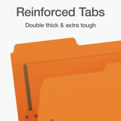 File Folders|Pendaflex Heavy Duty File Folder, 1-Tab, Letter Size, Orange, 50/Box (1007029)