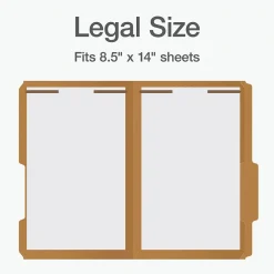 File Folders|Pendaflex Heavy Duty File Folder, 1-Tab, Legal Size, Brown Kraft, 50/Box (1007044)