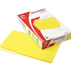 File Folders|Pendaflex Interior File Folders, 1/3 Cut Top Tab, Legal, Yellow, 100/Box