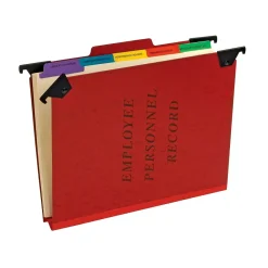 Hanging File Folders|Pendaflex Moisture Resistant Hanging File Folder, 2" Expansion, 5-Tab, Letter Size, (PFX SER-2-ER) Red