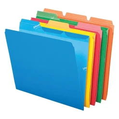 File Folders|Pendaflex Ready-Tab File Folders, Letter Size, 3 Tab, Assorted Colors, 50/Box (42338)
