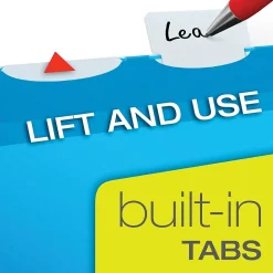 Hanging File Folders|Pendaflex Ready-Tab Reinforced Hanging Folders, 5-Tab, Letter Size, Assorted Colors, 20/Box (42891)