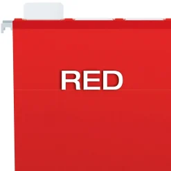 Hanging File Folders|Pendaflex Ready-Tab Reinforced Hanging File Folder, 5-Tab, Letter Size, , 25/Box (42623) Red