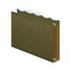 Hanging File Folders|Pendaflex Ready-Tab Reinforced Recycled Hanging File Folder, 2" Expansion, 5-Tab Tab, Letter Size, Green, 20/Box (42701)