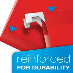 Hanging File Folders|Pendaflex Ready-Tab Reinforced Hanging File Folder, 5-Tab, Letter Size, Red, 25/Box (42623)