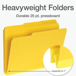 File Folders|Pendaflex Recycled File Folder, 1-Tab, Letter Size, Yellow, 25/Box (1007022)