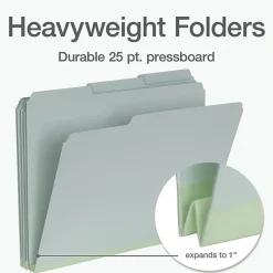 File Folders|Pendaflex Recycled File Folder, 1/3 Tab, Letter Size, Light Green, 25/Box (17167)