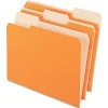 File Folders|Pendaflex Recycled File Folder, 1/3-Cut Tab, Letter Size, Orange, 100/Box (152 1/3 ORA)