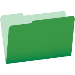 File Folders|Pendaflex Recycled File Folder, 1/3-Cut Tab, Legal Size, , 100/Box (43501/3BGR) Green
