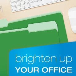 File Folders|Pendaflex Recycled File Folder, 1/3-Cut Tab, Legal Size, , 100/Box (43501/3BGR) Green