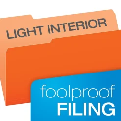 File Folders|Pendaflex Recycled File Folder, 1/3-Cut Tab, Legal Size, , 100/Box (43501/3ORA) Orange