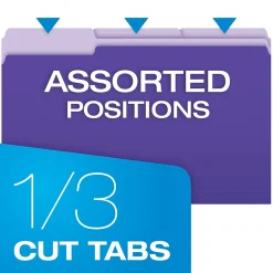 File Folders|Pendaflex Recycled File Folder, 1/3-Cut Tab, Legal Size, , 100/Box (43501/3VIO) Violet