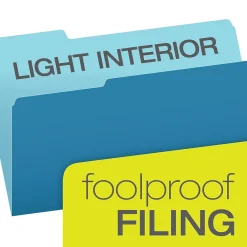 File Folders|Pendaflex Recycled File Folder, 1/3-Cut Tab, Legal Size, , 100/Box (43501/3ASST) Assorted